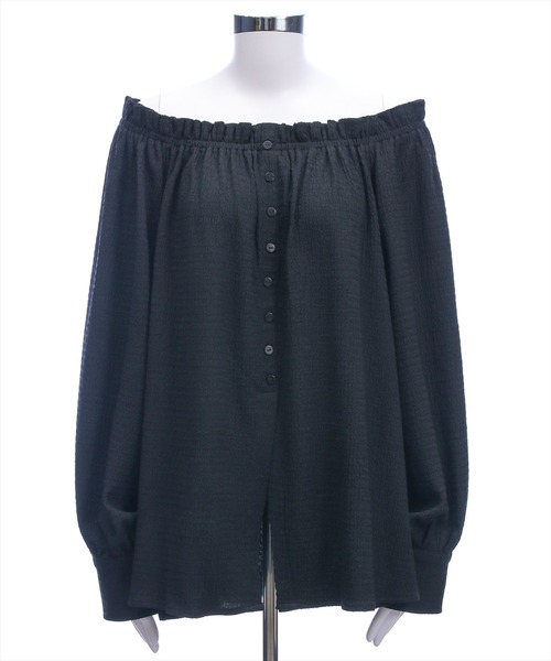 CLEAR BASIC（クリアベーシック）の「フロントボタン2way楊柳ブラウス［大人 カジュアル 着回し力抜群］≪AW新作≫（シャツ/ブラウス・レディース・ブラック/サンドベージュ/ブラウン・F）」の21枚目の写真