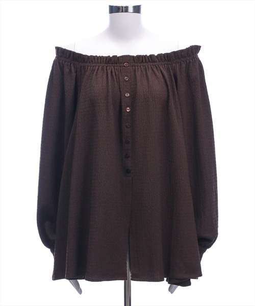 CLEAR BASIC（クリアベーシック）の「フロントボタン2way楊柳ブラウス［大人 カジュアル 着回し力抜群］≪AW新作≫（シャツ/ブラウス・レディース・ブラック/サンドベージュ/ブラウン・F）」の22枚目の写真