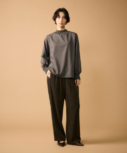INED（イネド）の「リブボトルネックプルオーバー（Tシャツ/カットソー・レディース・チャコールグレー/オフホワイト/ブラック・フリー）」の11枚目の写真