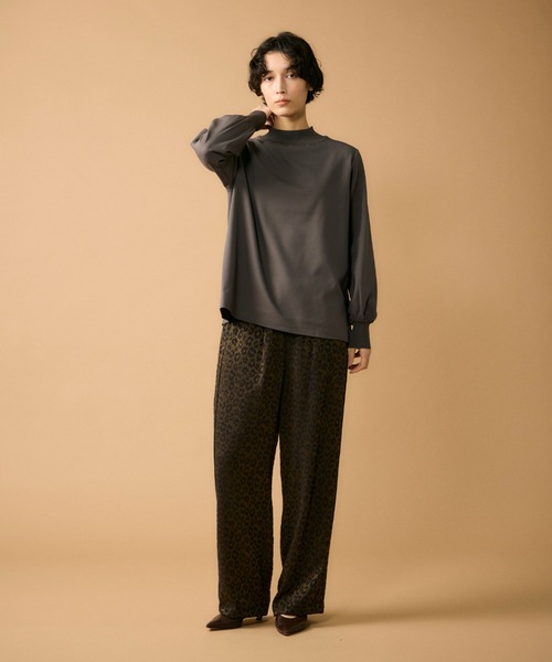 INED（イネド）の「リブボトルネックプルオーバー（Tシャツ/カットソー・レディース・チャコールグレー/オフホワイト/ブラック・フリー）」の12枚目の写真