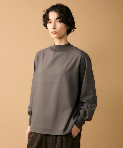 INED（イネド）の「リブボトルネックプルオーバー（Tシャツ/カットソー・レディース・チャコールグレー/オフホワイト/ブラック・フリー）」の19枚目の写真
