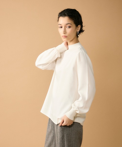 INED（イネド）の「リブボトルネックプルオーバー（Tシャツ/カットソー・レディース・チャコールグレー/オフホワイト/ブラック・フリー）」の21枚目の写真