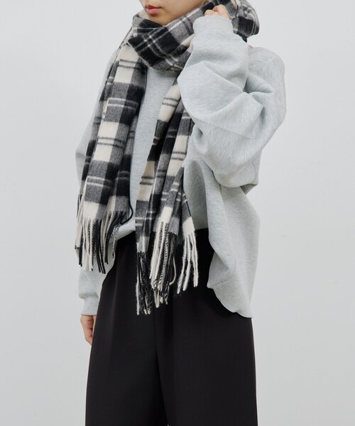 チェックカシミヤストール