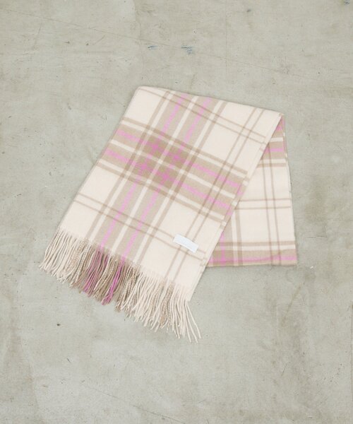 GALLARDAGALANTE（ガリャルダガランテ）の「チェックカシミヤストール（マフラー・レディース・ブラック/ピンク・FREE）」の8枚目の写真