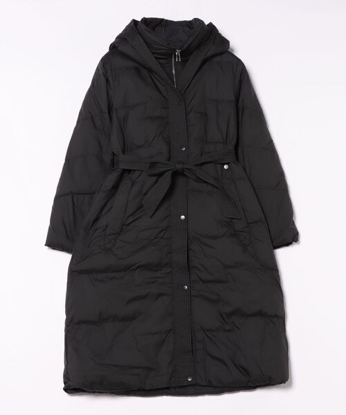 セール】ウエストリボン付きロングダウンコート（ダウンジャケット