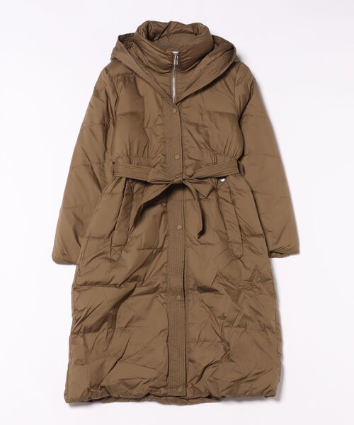 セール】ウエストリボン付きロングダウンコート（ダウンジャケット