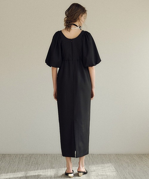 LE'RURE(リルアー)の「Puffsleeve keyneck one piece(ドレス・レディース・ブラック/モカ・MEDIUM/SMALL)」の7枚目の写真