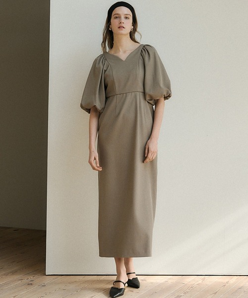 LE'RURE(リルアー)の「Puffsleeve keyneck one piece(ドレス・レディース・ブラック/モカ・MEDIUM/SMALL)」の20枚目の写真