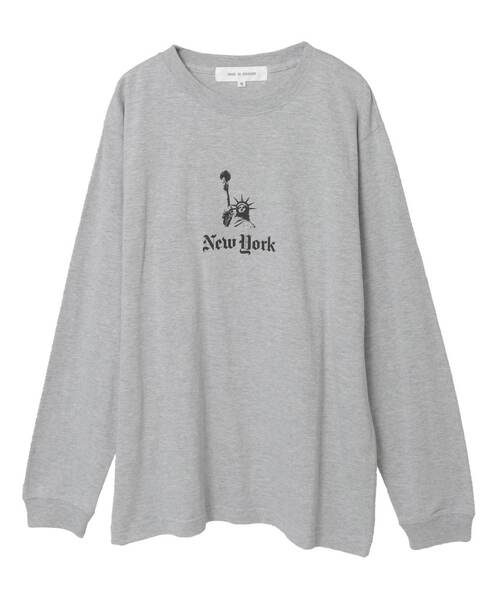 LOGEMENT DE CLAIRE(ロジュモンドクレール)の「【ANGE IN DISGUISE/アンジ イン ディスガイズ】ロングスリーブTシャツ(Tシャツ/カットソー・レディース・ホワイト/ダークネイビー/グレー・FREE)」の2枚目の写真