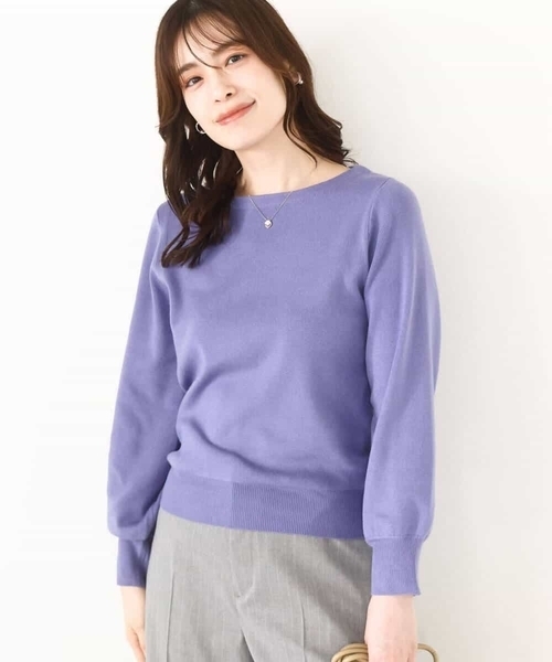 OFUON le MK(オフオンルエムケー)の「【2025AW】ベーシックボートネックニット/洗える/WEB限定サイズあり(ニット/セーター・レディース・ライトグリーン/ホワイト/ラベンダー/ネイビー系/ブラック/ピンク/ベージュ/ブルー・38/36)」の16枚目の写真