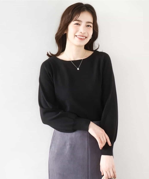 OFUON le MK(オフオンルエムケー)の「【2025AW】ベーシックボートネックニット/洗える/WEB限定サイズあり(ニット/セーター・レディース・ライトグリーン/ホワイト/ラベンダー/ネイビー系/ブラック/ピンク/ベージュ/ブルー・38/36)」の17枚目の写真