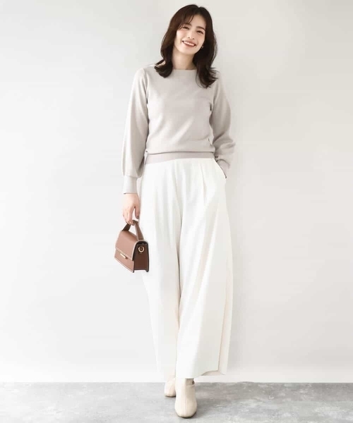 OFUON le MK(オフオンルエムケー)の「【2025AW】ベーシックボートネックニット/洗える/WEB限定サイズあり(ニット/セーター・レディース・ライトグリーン/ホワイト/ラベンダー/ネイビー系/ブラック/ピンク/ベージュ/ブルー・38/36)」の21枚目の写真