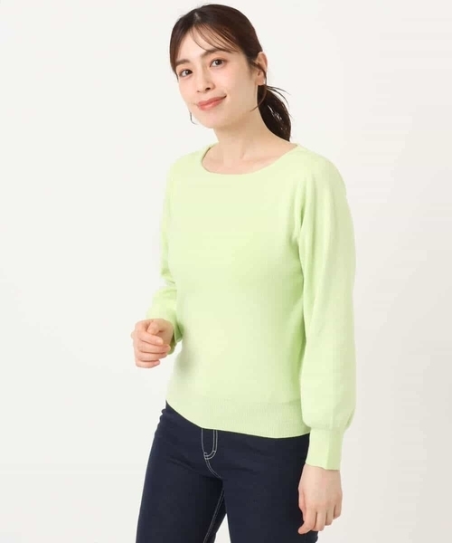 OFUON le MK(オフオンルエムケー)の「【2025AW】ベーシックボートネックニット/洗える/WEB限定サイズあり(ニット/セーター・レディース・ライトグリーン/ホワイト/ラベンダー/ネイビー系/ブラック/ピンク/ベージュ/ブルー・38/36)」の12枚目の写真