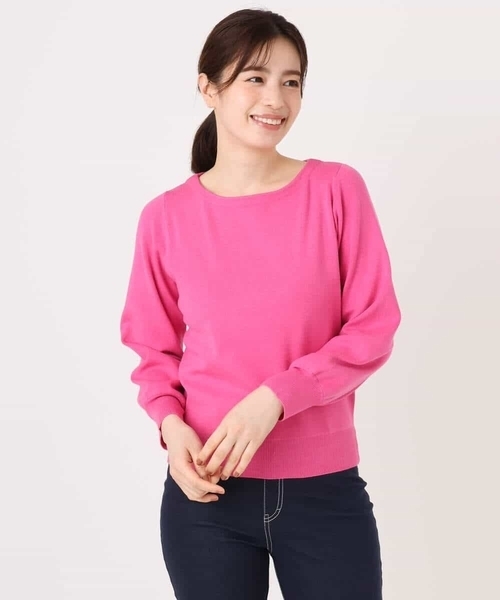 OFUON le MK(オフオンルエムケー)の「【2025AW】ベーシックボートネックニット/洗える/WEB限定サイズあり(ニット/セーター・レディース・ライトグリーン/ホワイト/ラベンダー/ネイビー系/ブラック/ピンク/ベージュ/ブルー・38/36)」の19枚目の写真