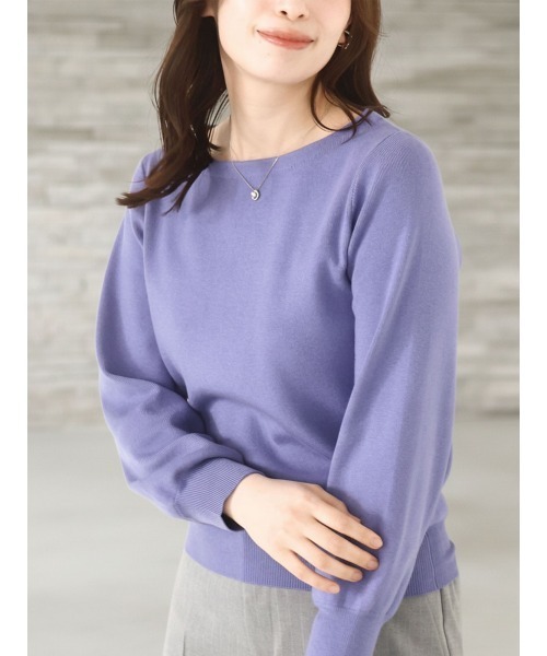 OFUON le MK(オフオンルエムケー)の「【2025AW】ベーシックボートネックニット/洗える/WEB限定サイズあり(ニット/セーター・レディース・ライトグリーン/ホワイト/ラベンダー/ネイビー系/ブラック/ピンク/ベージュ/ブルー・38/36)」の7枚目の写真