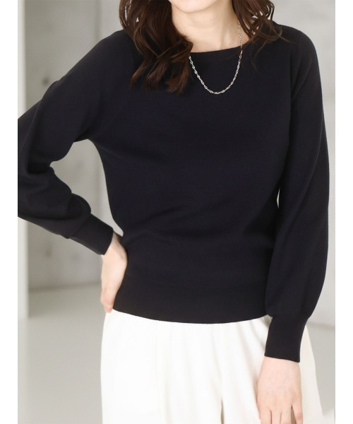 OFUON le MK(オフオンルエムケー)の「【2025AW】ベーシックボートネックニット/洗える/WEB限定サイズあり(ニット/セーター・レディース・ライトグリーン/ホワイト/ラベンダー/ネイビー系/ブラック/ピンク/ベージュ/ブルー・38/36)」の6枚目の写真