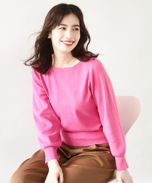 OFUON le MK(オフオンルエムケー)の「【2025AW】ベーシックボートネックニット/洗える/WEB限定サイズあり(ニット/セーター・レディース・ライトグリーン/ホワイト/ラベンダー/ネイビー系/ブラック/ピンク/ベージュ/ブルー・38/36)」の8枚目の写真