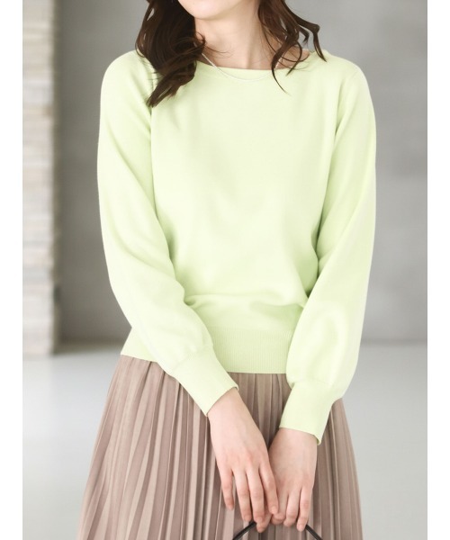 OFUON le MK(オフオンルエムケー)の「【2025AW】ベーシックボートネックニット/洗える/WEB限定サイズあり(ニット/セーター・レディース・ライトグリーン/ホワイト/ラベンダー/ネイビー系/ブラック/ピンク/ベージュ/ブルー・38/36)」の4枚目の写真