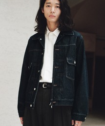 WYM LIDNM(EB oC h)DENIM CROPPED ZIP TRUCKER JK(fjWPbg)
