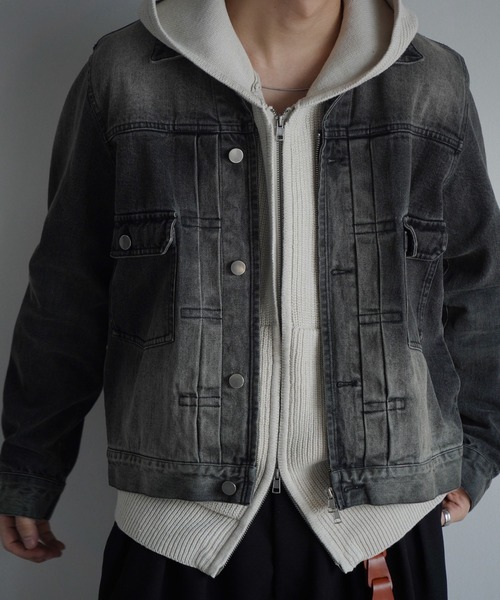 DENIM CROPPED ZIP TRUCKER JK（デニムジャケット）｜WYM LIDNM