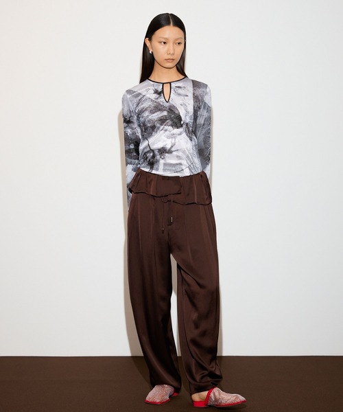 THINGS THAT MATTER(シングス ザット マター)の「PRE-SENT PRINT VELOUR TOPS / プレゼントプリントベロアトップス(Tシャツ/カットソー・レディース・マルチ/ブラック・FREE)」の8枚目の写真