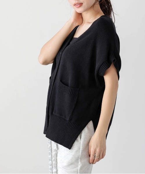 AMELY(エミリー)の「チュールスリーブ2wayニットカーディガン(カーディガン/ボレロ・レディース・ホワイト/ブラック/ピンク・フリー)」の17枚目の写真