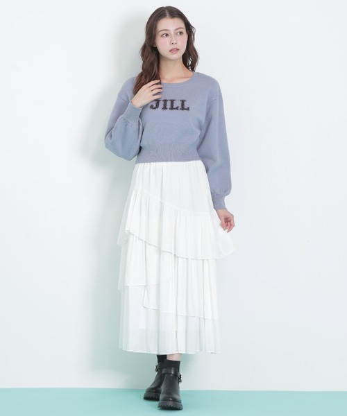 JILL by JILL STUART(ジルバイジルスチュアート)の「◇アシメティアードスカート(スカート・レディース・ホワイト/ブラウン系その他/ブラック・FREE)」の4枚目の写真