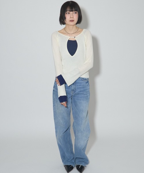 ディープVネックトップス（ニット/セーター）｜leimn（レイムン）の