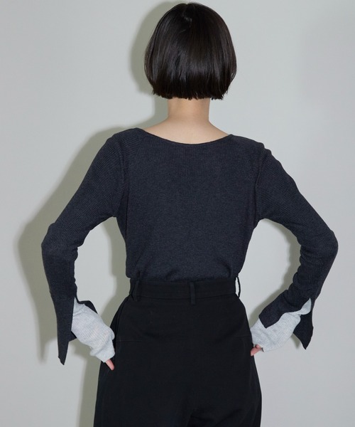 leimn（レイムン）の「ディープVネックトップス（ニット/セーター