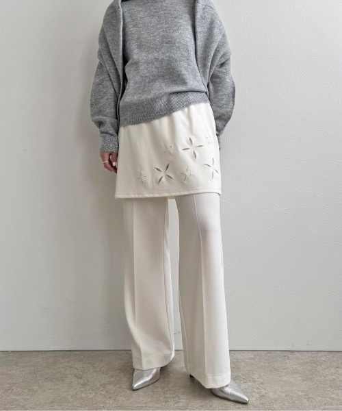 LHELBIE(レルビエ)の「【2枚セット】レイヤードセットパンツ(その他パンツ・レディース・オフホワイト/チャコールグレー/ブラック・M)」の10枚目の写真