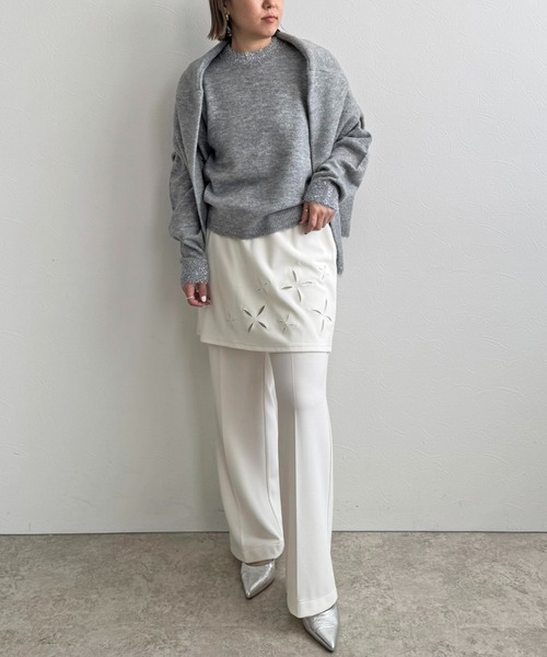 LHELBIE(レルビエ)の「【2枚セット】レイヤードセットパンツ(その他パンツ・レディース・オフホワイト/チャコールグレー/ブラック・M)」の6枚目の写真