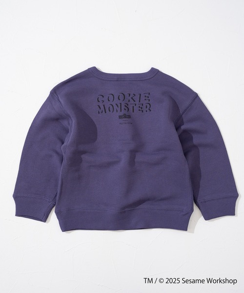 FRUIT OF THE LOOM（フルーツオブザルーム）の「長袖スウェット⑤ / キッズ / セサミストリート / コラボスウェット / クッキーモンスター（スウェット・キッズ・サックスブルー/パープル・110cm/150cm/130cm）」の3枚目の写真