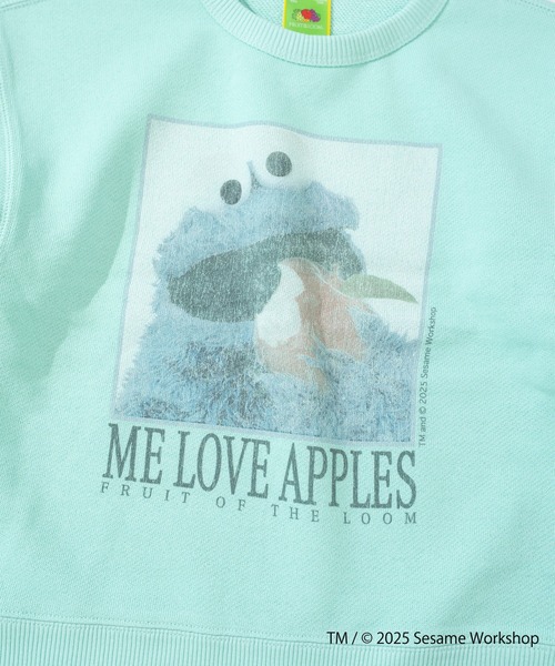 FRUIT OF THE LOOM（フルーツオブザルーム）の「長袖スウェット⑤ / キッズ / セサミストリート / コラボスウェット / クッキーモンスター（スウェット・キッズ・サックスブルー/パープル・110cm/150cm/130cm）」の5枚目の写真