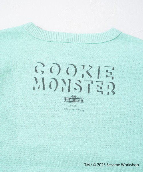 FRUIT OF THE LOOM（フルーツオブザルーム）の「長袖スウェット⑤ / キッズ / セサミストリート / コラボスウェット / クッキーモンスター（スウェット・キッズ・サックスブルー/パープル・110cm/150cm/130cm）」の7枚目の写真
