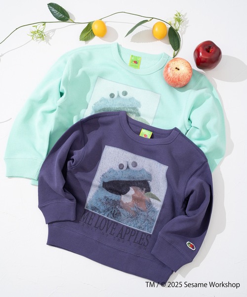 FRUIT OF THE LOOM（フルーツオブザルーム）の「長袖スウェット⑤ / キッズ / セサミストリート / コラボスウェット / クッキーモンスター（スウェット・キッズ・サックスブルー/パープル・110cm/150cm/130cm）」の8枚目の写真