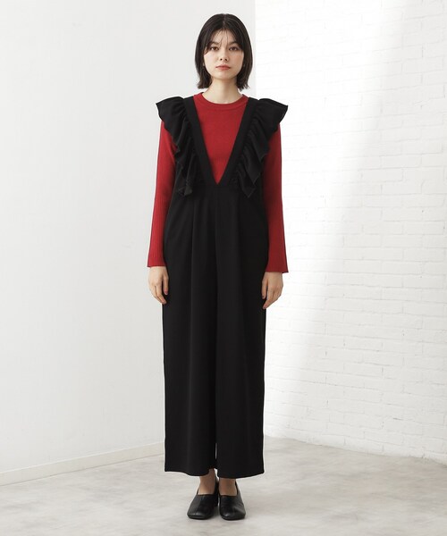 THE SHOP TK （ザ ショップ ティーケー ）の「【シーズンレス】フリルオールインワン（サロペット/オーバーオール・レディース・ダークブラウン/ブラック・13/12）」の11枚目の写真