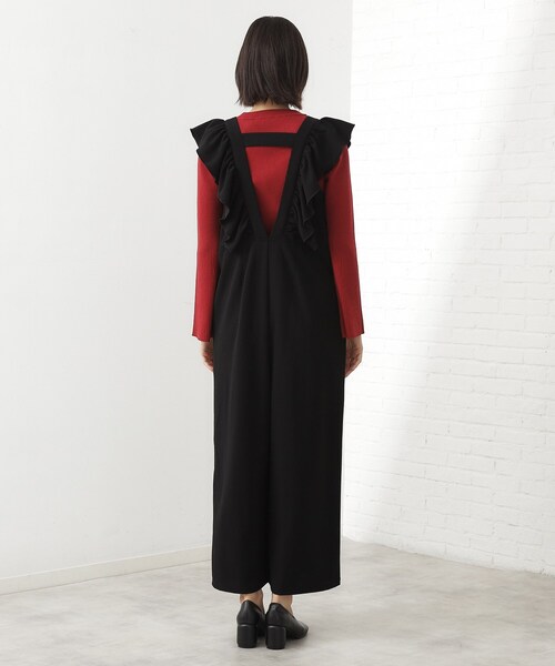 THE SHOP TK （ザ ショップ ティーケー ）の「【シーズンレス】フリルオールインワン（サロペット/オーバーオール・レディース・ダークブラウン/ブラック・13/12）」の13枚目の写真