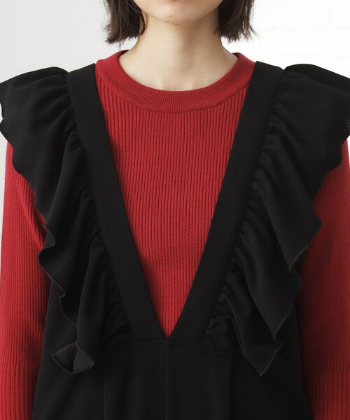 THE SHOP TK （ザ ショップ ティーケー ）の「【シーズンレス】フリルオールインワン（サロペット/オーバーオール・レディース・ダークブラウン/ブラック・13/12）」の14枚目の写真