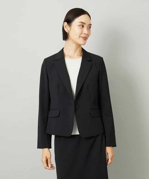 MICHEL KLEIN（ミッシェル・クラン）の「[セットアップ対応]テーラードジャケット（テーラードジャケット・レディース・ブラック/グレー・38）」の2枚目の写真