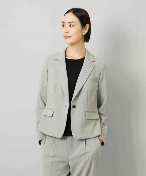 MICHEL KLEIN（ミッシェル・クラン）の「[セットアップ対応]テーラードジャケット（テーラードジャケット・レディース・ブラック/グレー・38）」の3枚目の写真