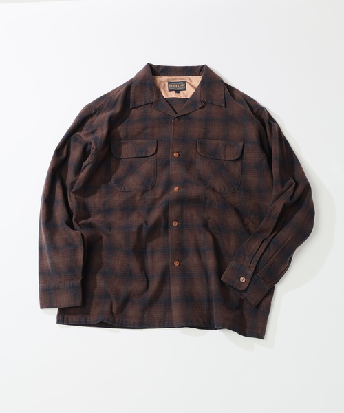 PENDLETON（ペンドルトン）の「PENDLETON / ペンドルトン 別注 コットン シャギー オープンカラーシャツ（シャツ/ブラウス・メンズ・カーキ/ブラウン/レッド/ブルー系その他/オレンジ・MEDIUM/LARGE）」の3枚目の写真