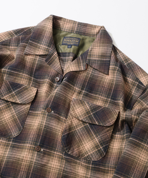 PENDLETON（ペンドルトン）の「PENDLETON / ペンドルトン 別注 コットン シャギー オープンカラーシャツ（シャツ/ブラウス・メンズ・カーキ/ブラウン/レッド/ブルー系その他/オレンジ・MEDIUM/LARGE）」の8枚目の写真