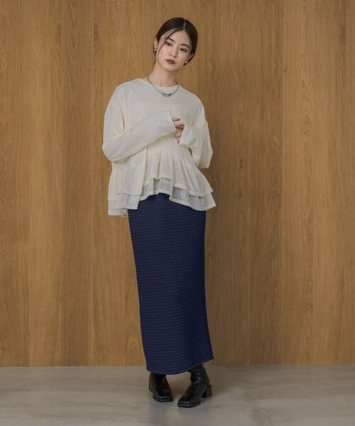 kivi（キヴィ）の「フェイスシャーリングSK（スカート・レディース・ライトピンク/ダークブルー/ライトグレー・FREE）」の18枚目の写真