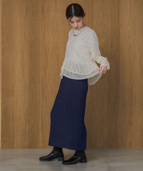 kivi（キヴィ）の「フェイスシャーリングSK（スカート・レディース・ライトピンク/ダークブルー/ライトグレー・FREE）」の20枚目の写真