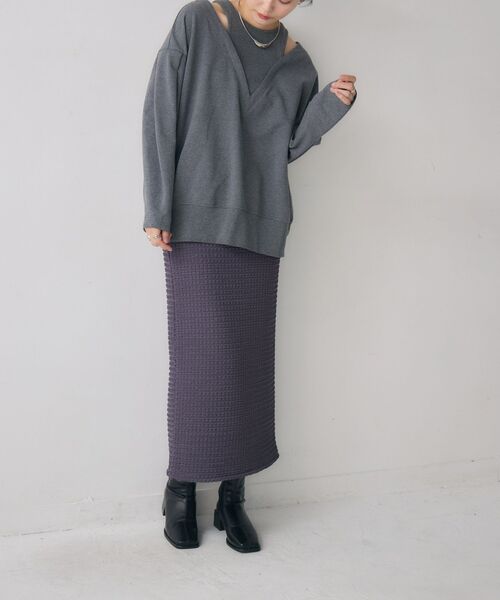 kivi（キヴィ）の「フェイスシャーリングSK（スカート・レディース・ライトピンク/ダークブルー/ライトグレー・FREE）」の17枚目の写真