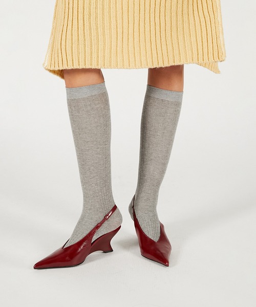 PRANK PROJECT（プランクプロジェクト）の「シアーリブロングソックス / Sheer Rib Long Socks（ソックス/靴下・レディース・ホワイト/グレー/ブラック/チャコールグレー・FREE）」の7枚目の写真