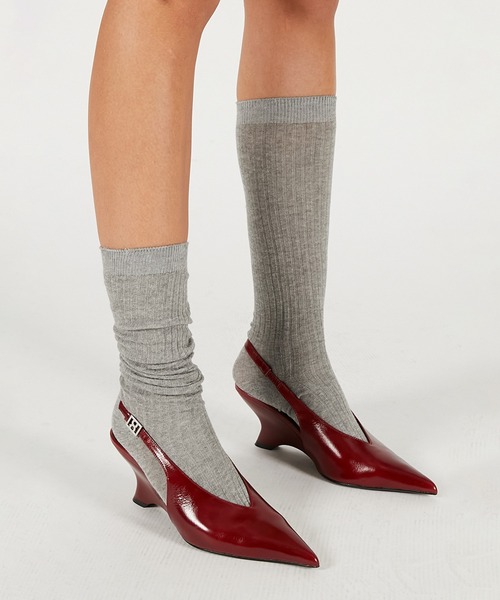 PRANK PROJECT（プランクプロジェクト）の「シアーリブロングソックス / Sheer Rib Long Socks（ソックス/靴下・レディース・ホワイト/グレー/ブラック/チャコールグレー・FREE）」の6枚目の写真