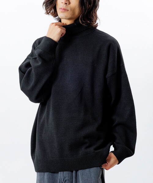 フォクシーブラック タートルネックニットセーター ニッセン（nissen） ニット セーター 洗えるタートルネックニット(毛玉