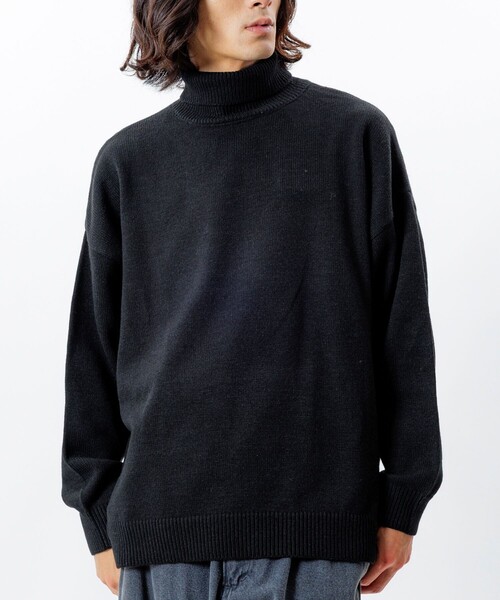 FREAK'S STORE（フリークスストア）の「限定展開 Relax Fit リラックスフィット イージーケア ウォッシャブル タートルネックニット（ニット/セーター・メンズ・ネイビー/ブラック/チャコールグレー/グレー・MEDIUM/LARGE/SMALL）」の2枚目の写真
