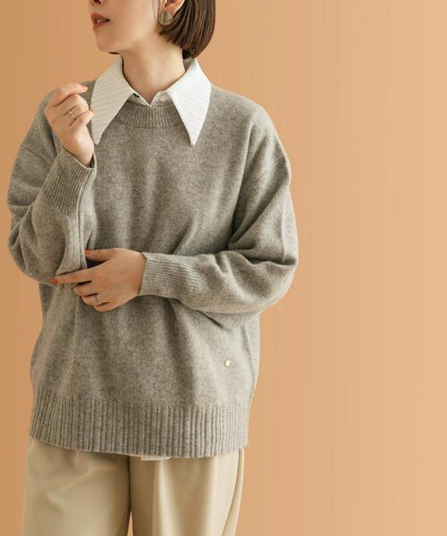 URBAN RESEARCH ROSSO WOMEN（アーバンリサーチ　ロッソ）の「F by ROSSO　ハミルトンクルーネックニット（ニット/セーター・レディース・グレー/ブルー/ベージュ系その他/レッド系その他・FREE）」の16枚目の写真